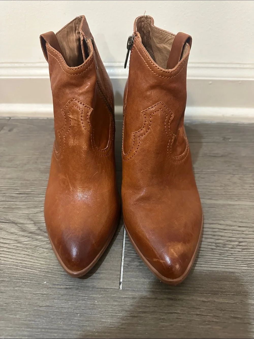 Frye Brown Leather Ankle Booties